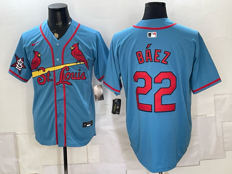 Men 2026 St.Louis Cardinals #22 Baez blue Nike MLB Jersey 0823003->st.louis cardinals->MLB Jersey